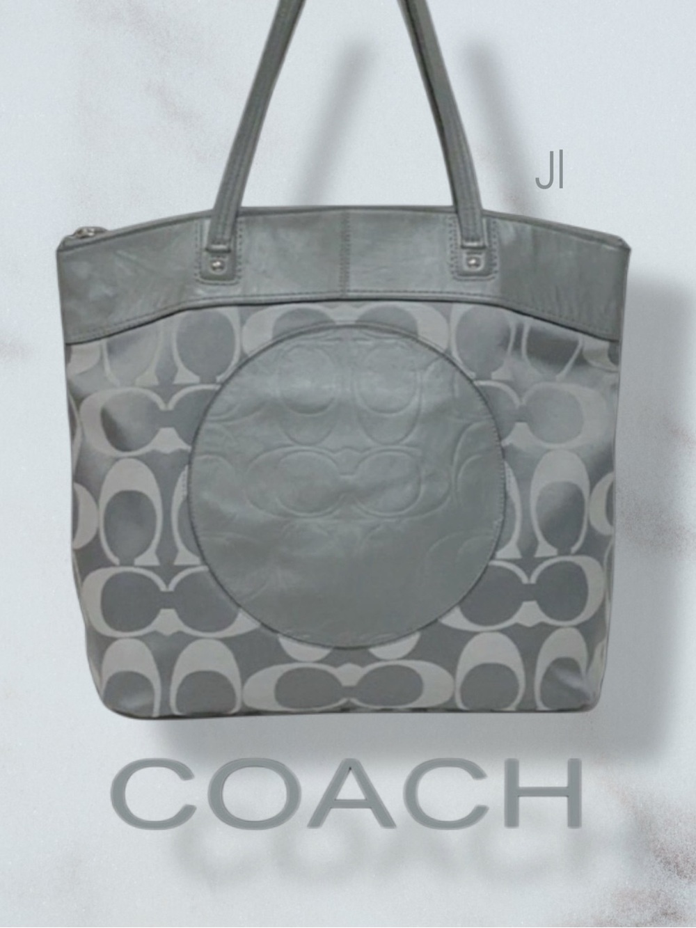 COACH Laura Signature Leather Shoulder Bag Tote